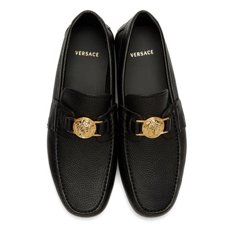 black versace mens shoes|Versace collection men's loafers shoes.